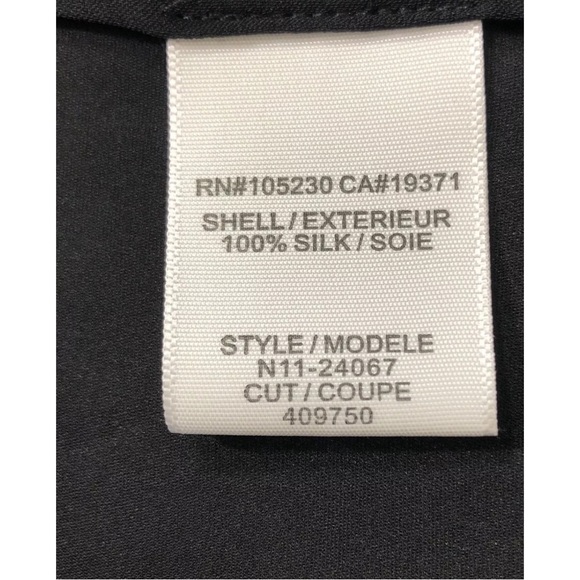 Joie Aruna Split Neck Silk Sleeveless Top Black & White Sheer Tank Top size XS - Picture 10 of 14